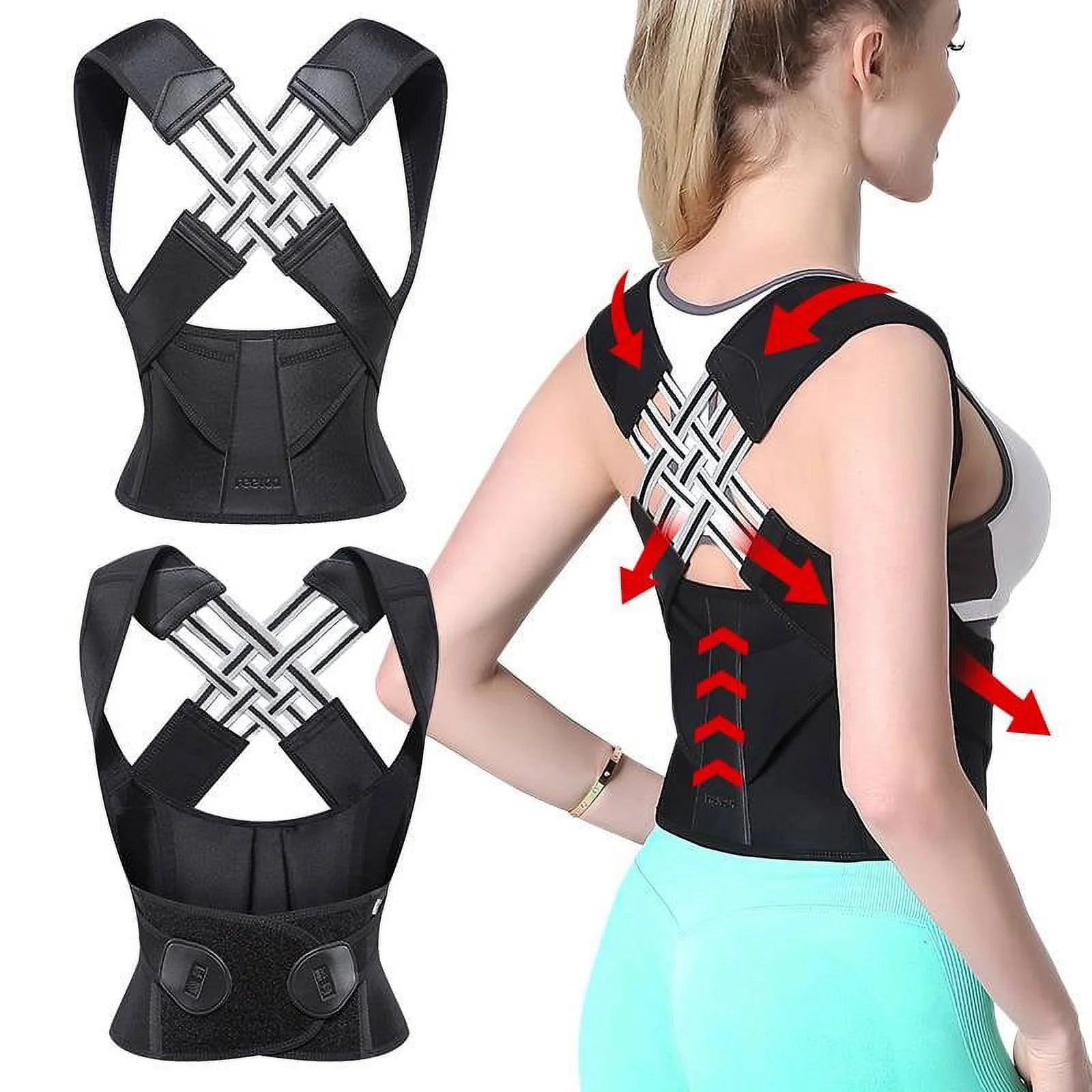 Heavy Back Posture | Shoulder and Back Posture Corrector Belt | Adjustable Upper Back Brace |