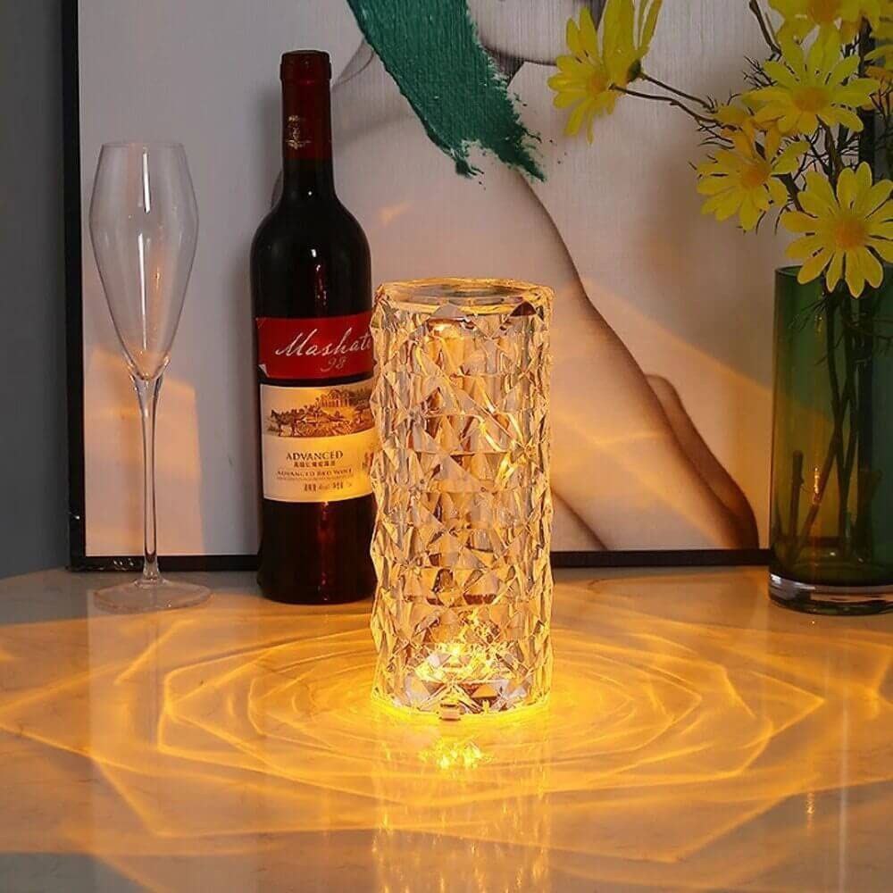 USB Charging Touch Lamp | Crystal Lamp With Remote.